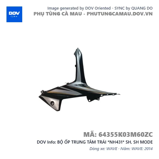 BỘ ỐP TRUNG TÂM TRÁI *NH431* SH, SH MODE — 64355K03M60ZC