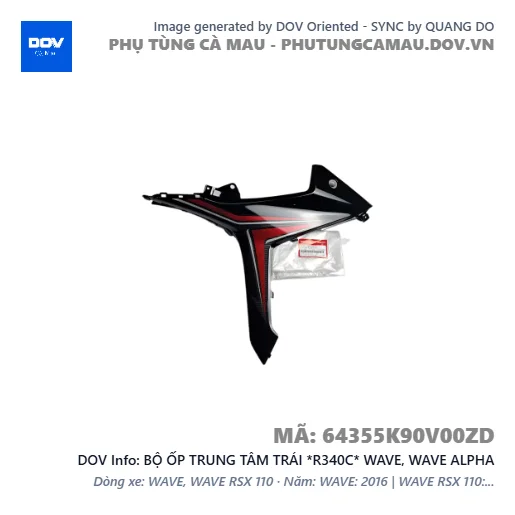 BỘ ỐP TRUNG TÂM TRÁI *R340C* WAVE, WAVE ALPHA — 64355K90V00ZD