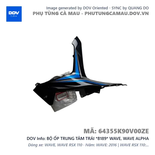 BỘ ỐP TRUNG TÂM TRÁI *B189* WAVE, WAVE ALPHA — 64355K90V00ZE