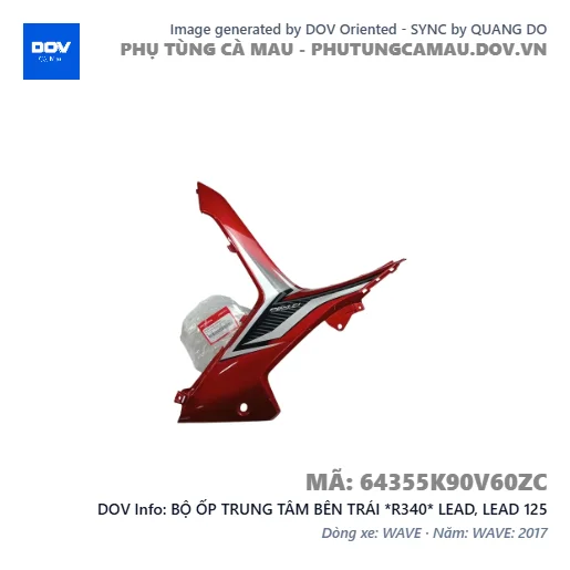 BỘ ỐP TRUNG TÂM BÊN TRÁI *R340* LEAD, LEAD 125 — 64355K90V60ZC