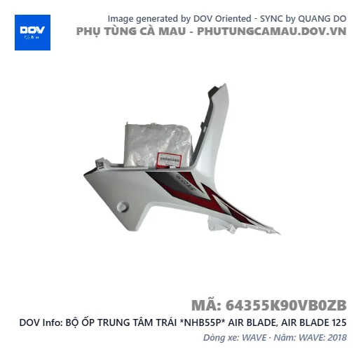 BỘ ỐP TRUNG TÂM TRÁI *NHB55P* AIR BLADE, AIR BLADE 125 — 64355K90VB0ZB