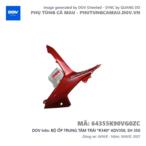 BỘ ỐP TRUNG TÂM TRÁI *R340* ADV350, SH 350 — 64355K90VG0ZC