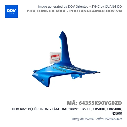 BỘ ỐP TRUNG TÂM TRÁI *B189* CB500F, CB500X, CBR500R, NX500 — 64355K90VG0ZD