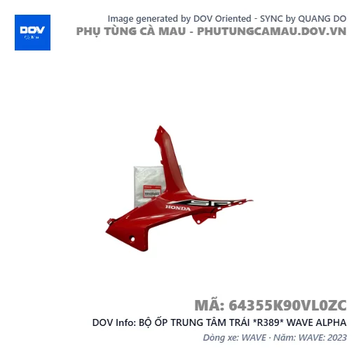 BỘ ỐP TRUNG TÂM TRÁI *R389* WAVE ALPHA — 64355K90VL0ZC