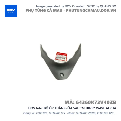 BỘ ỐP THÂN GIỮA SAU *NH187R* WAVE ALPHA — 64360K73V40ZB