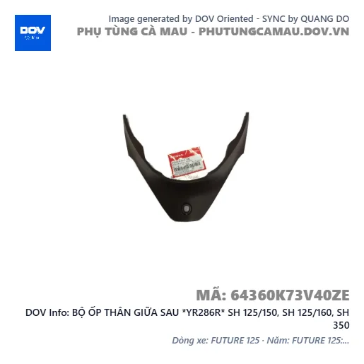 BỘ ỐP THÂN GIỮA SAU *YR286R* SH 125/150, SH 125/160, SH 350 — 64360K73V40ZE