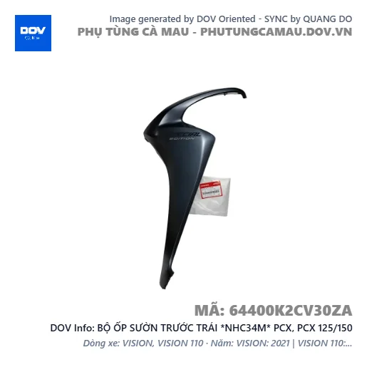BỘ ỐP SƯỜN TRƯỚC TRÁI *NHC34M* PCX, PCX 125/150 — 64400K2CV30ZA