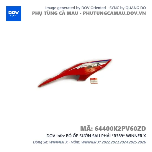 BỘ ỐP SƯỜN SAU PHẢI *R389* WINNER X — 64400K2PV60ZD