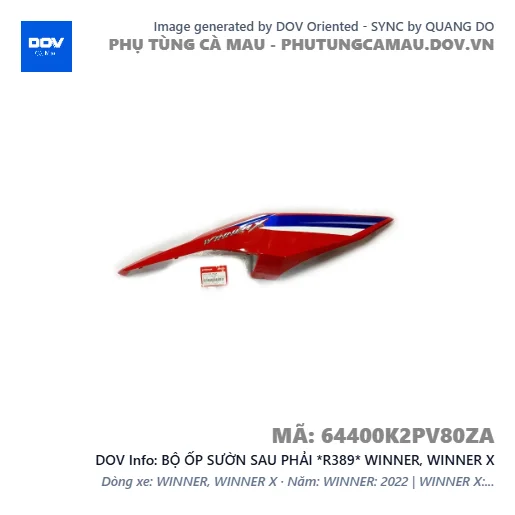 BỘ ỐP SƯỜN SAU PHẢI *R389* WINNER, WINNER X — 64400K2PV80ZA