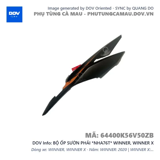 BỘ ỐP SƯỜN PHẢI *NHA76T* WINNER, WINNER X — 64400K56V50ZB