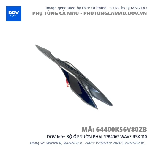BỘ ỐP SƯỜN PHẢI *PB406* WAVE RSX 110 — 64400K56V80ZB