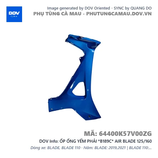 ỐP ỐNG YẾM PHẢI *B189C* AIR BLADE 125/160 — 64400K57V00ZG