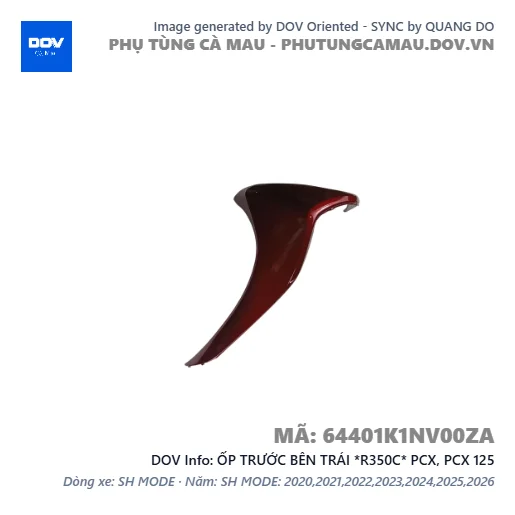 ỐP TRƯỚC BÊN TRÁI *R350C* PCX, PCX 125 — 64401K1NV00ZA