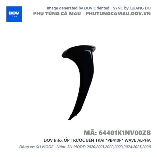 ỐP TRƯỚC BÊN TRÁI *PB410P* WAVE ALPHA — 64401K1NV00ZB