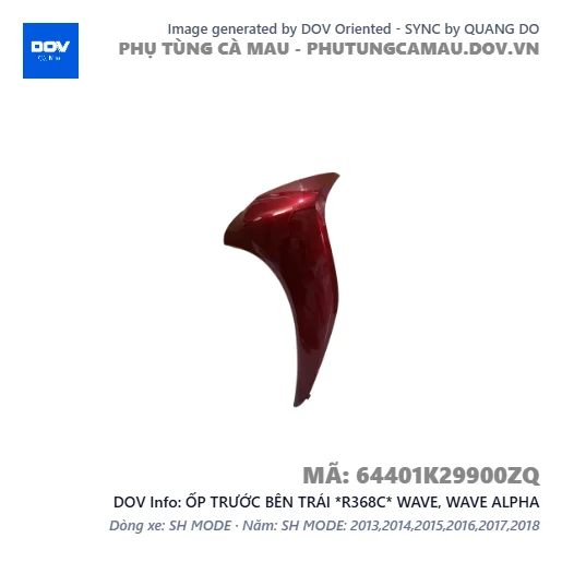 ỐP TRƯỚC BÊN TRÁI *R368C* WAVE, WAVE ALPHA — 64401K29900ZQ