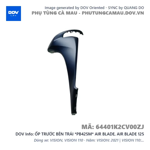 ỐP TRƯỚC BÊN TRÁI *PB425M* AIR BLADE, AIR BLADE 125 — 64401K2CV00ZJ
