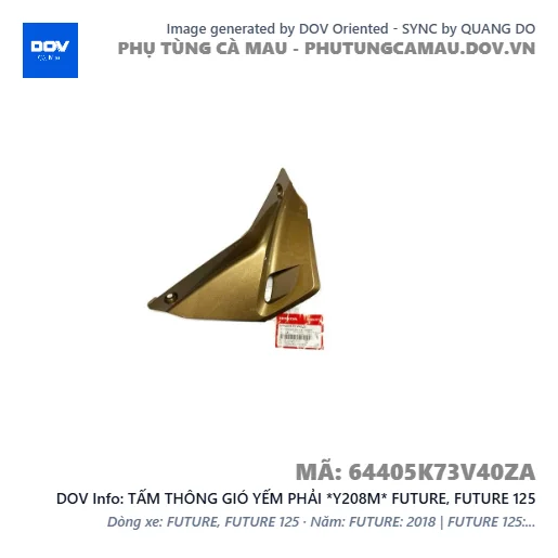 TẤM THÔNG GIÓ YẾM PHẢI *Y208M* FUTURE, FUTURE 125 — 64405K73V40ZA