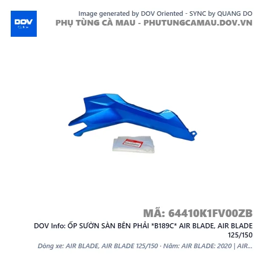 ỐP SƯỜN SÀN BÊN PHẢI *B189C* AIR BLADE, AIR BLADE 125/150 — 64410K1FV00ZB