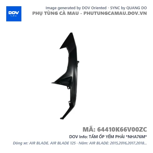 TẤM ỐP YẾM PHẢI *NHA76M*  — 64410K66V00ZC