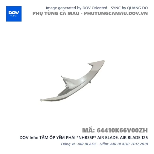 TẤM ỐP YẾM PHẢI *NHB35P* AIR BLADE, AIR BLADE 125 — 64410K66V00ZH