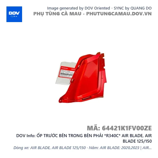 ỐP TRƯỚC BÊN TRONG BÊN PHẢI *R340C* AIR BLADE, AIR BLADE 125/150 — 64421K1FV00ZE