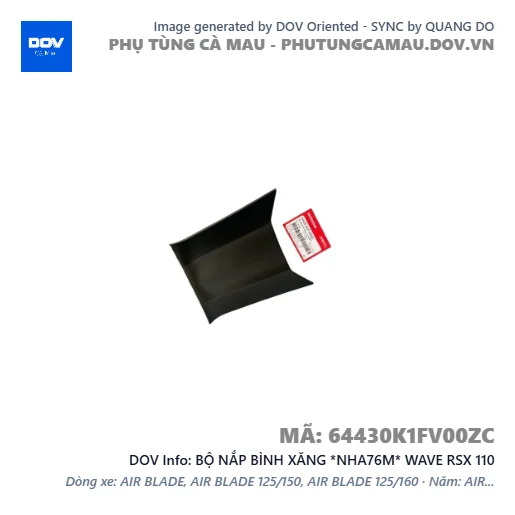 BỘ NẮP BÌNH XĂNG *NHA76M* WAVE RSX 110 — 64430K1FV00ZC