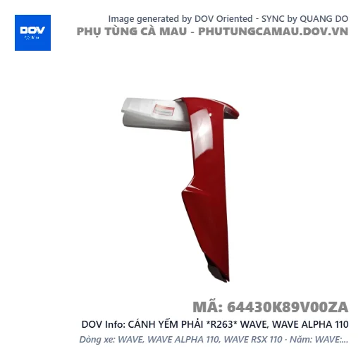 CÁNH YẾM PHẢI *R263* WAVE, WAVE ALPHA 110 — 64430K89V00ZA