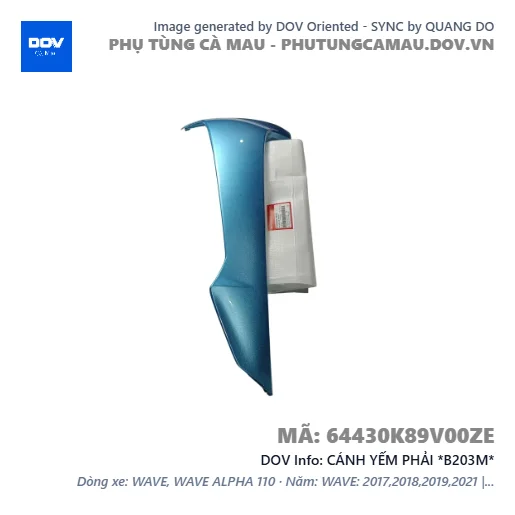 CÁNH YẾM PHẢI *B203M*  — 64430K89V00ZE