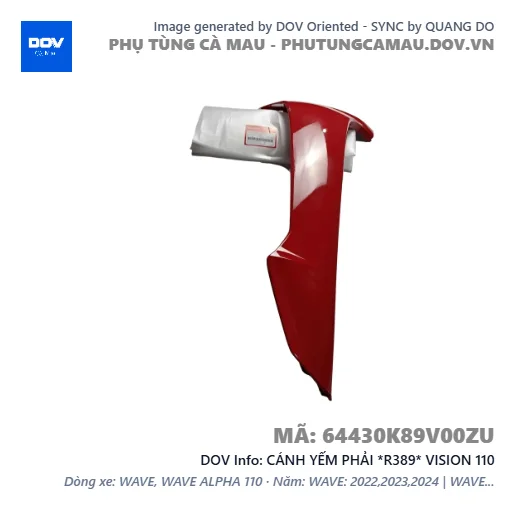 CÁNH YẾM PHẢI *R389* VISION 110 — 64430K89V00ZU