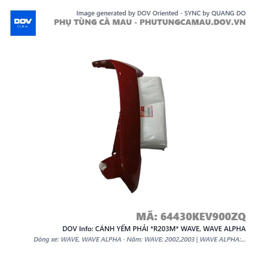 CÁNH YẾM PHẢI *R203M* WAVE, WAVE ALPHA — 64430KEV900ZQ