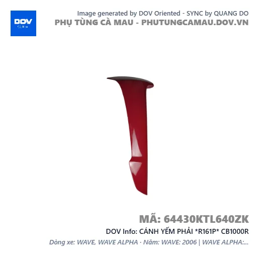 CÁNH YẾM PHẢI *R161P* CB1000R — 64430KTL640ZK
