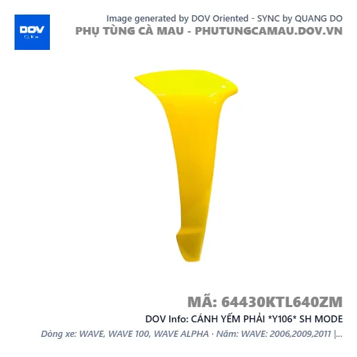 CÁNH YẾM PHẢI *Y106* SH MODE — 64430KTL640ZM
