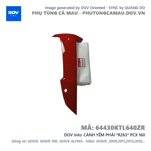 CÁNH YẾM PHẢI *R263* PCX 160 — 64430KTL640ZR