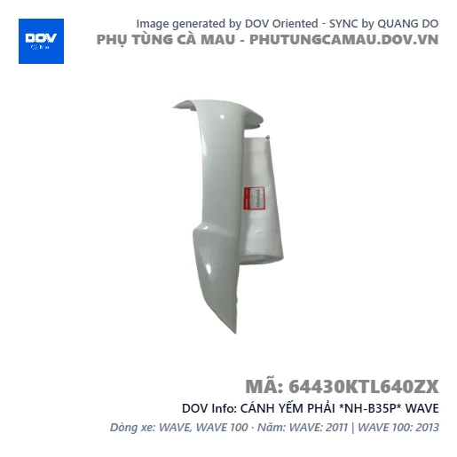 CÁNH YẾM PHẢI *NH-B35P* WAVE — 64430KTL640ZX