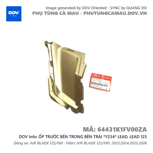 ỐP TRƯỚC BÊN TRONG BÊN TRÁI *Y234* LEAD, LEAD 125 — 64431K1FV00ZA
