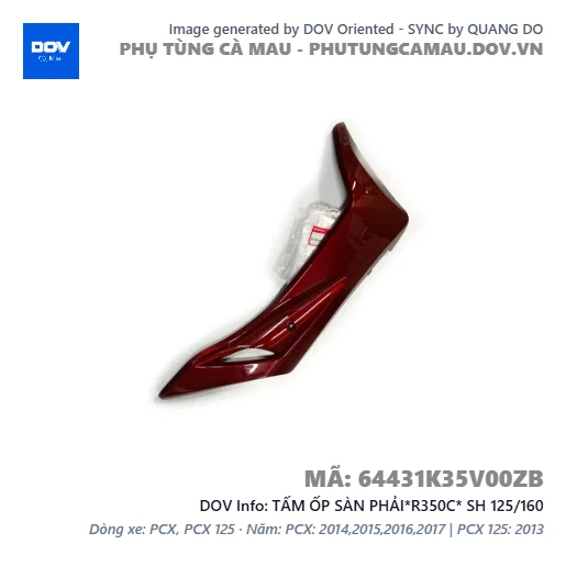 TẤM ỐP SÀN PHẢI*R350C* SH 125/160 — 64431K35V00ZB