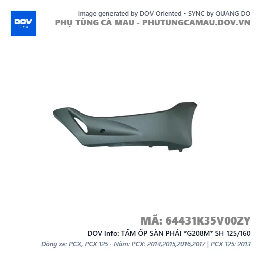 TẤM ỐP SÀN PHẢI *G208M* SH 125/160 — 64431K35V00ZY