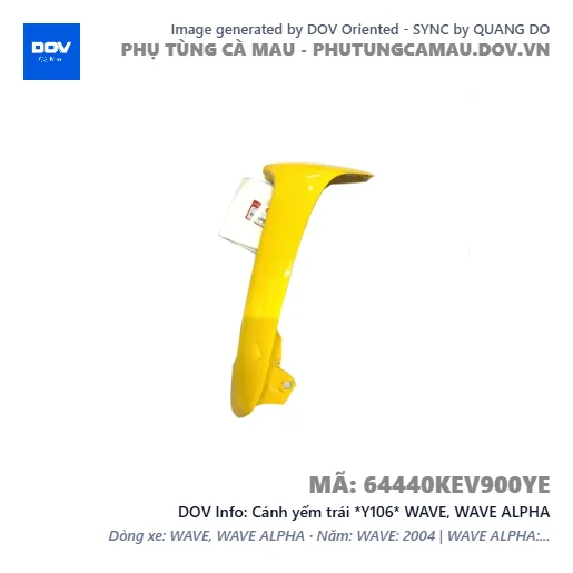 Cánh yếm trái *Y106* WAVE, WAVE ALPHA — 64440KEV900YE