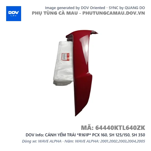 CÁNH YẾM TRÁI *R161P* PCX 160, SH 125/150, SH 350 — 64440KTL640ZK