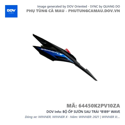 BỘ ỐP SƯỜN SAU TRÁI *B189* WAVE — 64450K2PV10ZA