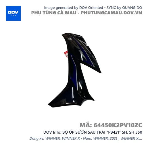 BỘ ỐP SƯỜN SAU TRÁI *PB421* SH, SH 350 — 64450K2PV10ZC