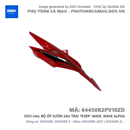BỘ ỐP SƯỜN SAU TRÁI *R389* WAVE, WAVE ALPHA — 64450K2PV10ZD