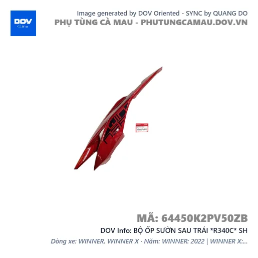 BỘ ỐP SƯỜN SAU TRÁI *R340C* SH — 64450K2PV50ZB