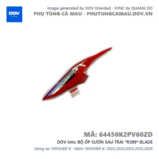 BỘ ỐP SƯỜN SAU TRÁI *R389* BLADE — 64450K2PV60ZD