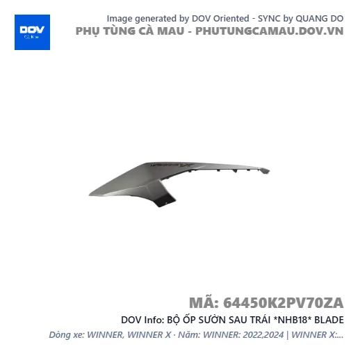 BỘ ỐP SƯỜN SAU TRÁI *NHB18* BLADE — 64450K2PV70ZA