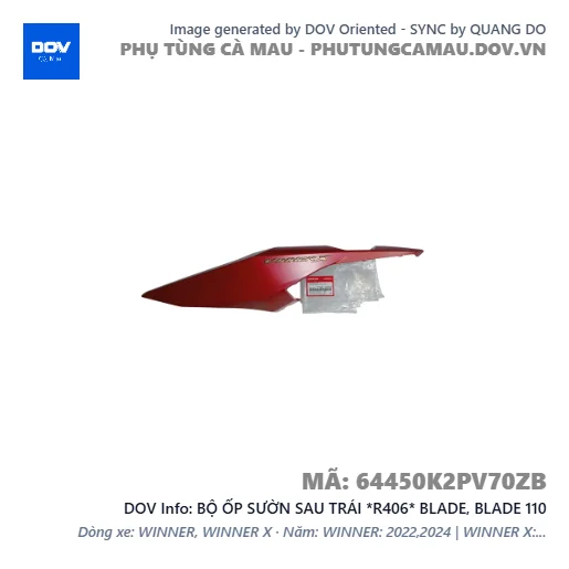 BỘ ỐP SƯỜN SAU TRÁI *R406* BLADE, BLADE 110 — 64450K2PV70ZB
