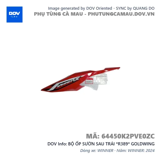BỘ ỐP SƯỜN SAU TRÁI *R389* GOLDWING — 64450K2PVE0ZC
