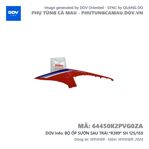 BỘ ỐP SƯỜN SAU TRÁI *R389* SH 125/150 — 64450K2PVG0ZA