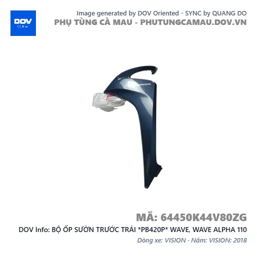 BỘ ỐP SƯỜN TRƯỚC TRÁI *PB420P* WAVE, WAVE ALPHA 110 — 64450K44V80ZG