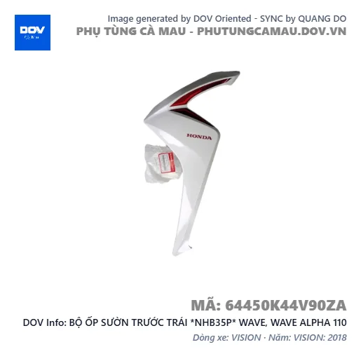 BỘ ỐP SƯỜN TRƯỚC TRÁI *NHB35P* WAVE, WAVE ALPHA 110 — 64450K44V90ZA